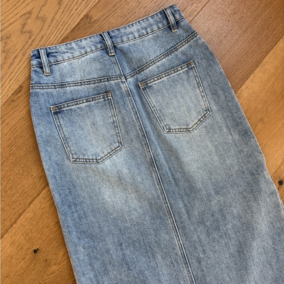 English Factory Women's High Waist Denim Maxi Skirt - Size Small - Like New - Picture 4 of 8